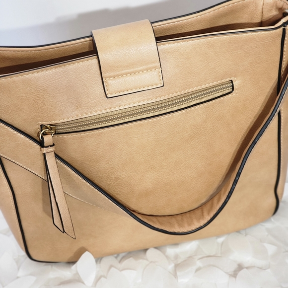 Tony Bianco bag satchel tote textured faux leather 27x23 cm NWOT - Picture 7 of 16